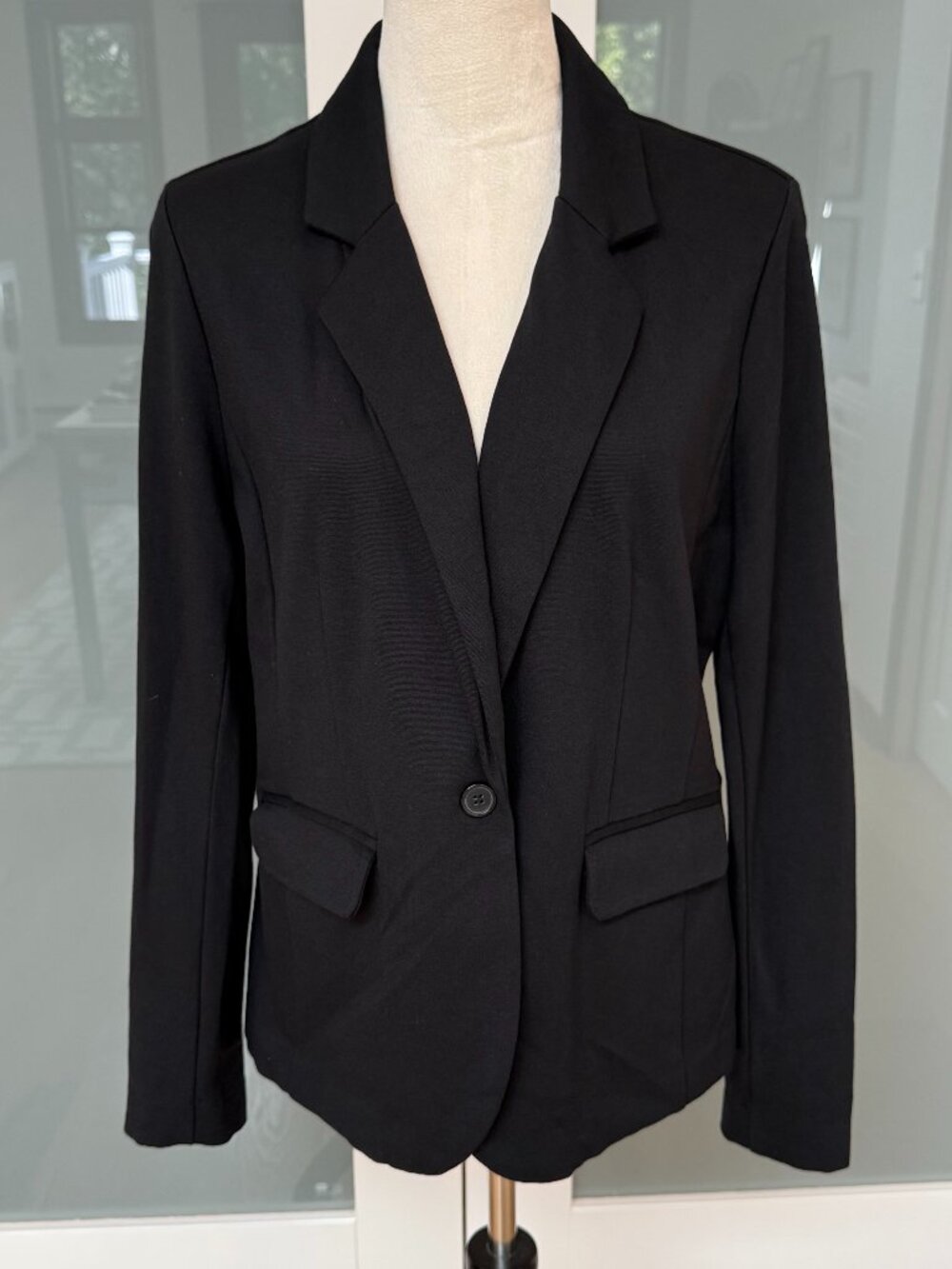 Nordstrom Rack Black Knit Blazer Large | Stretch | Career | Business Casual